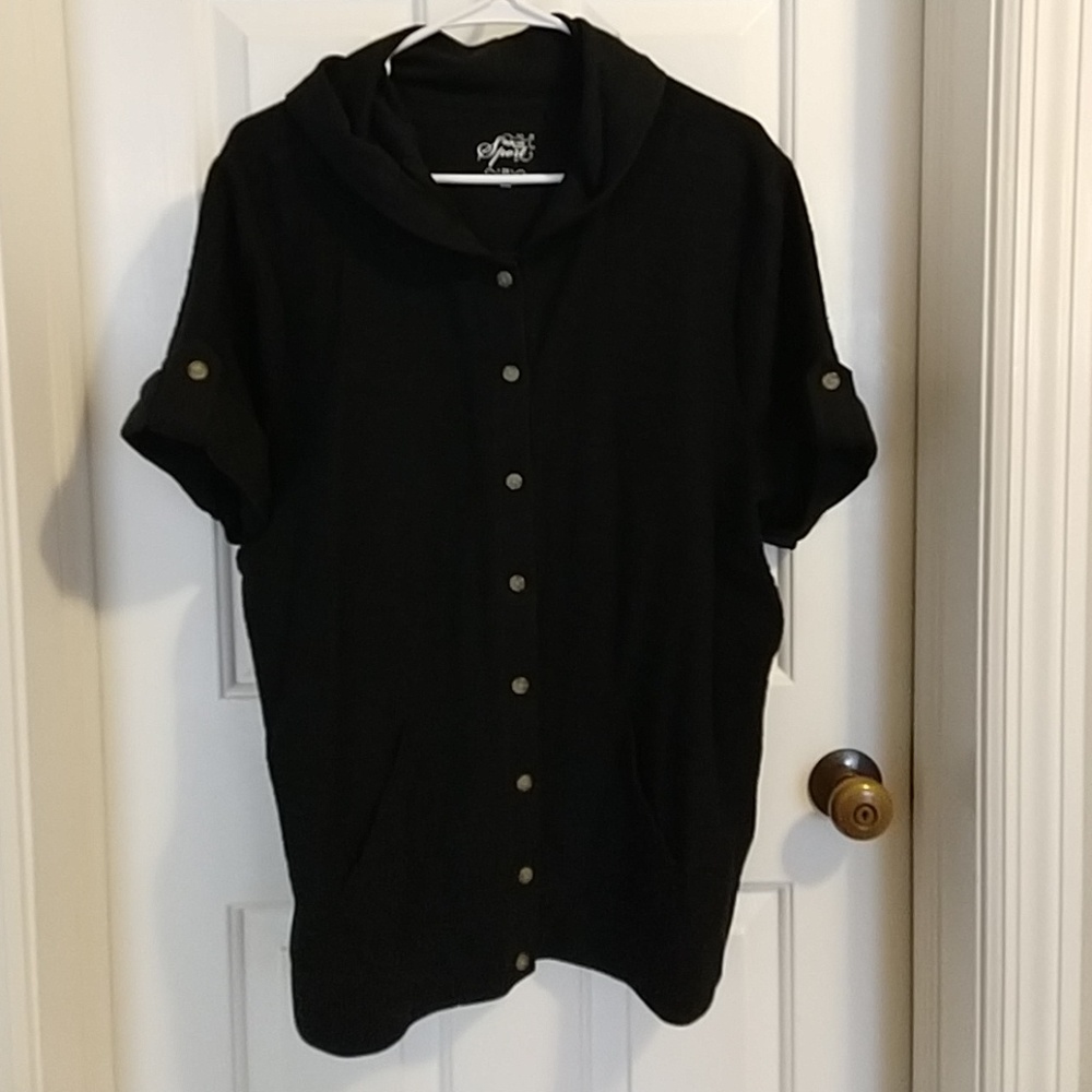 Plus Size Style & co. Hooded Jacket Top 2X